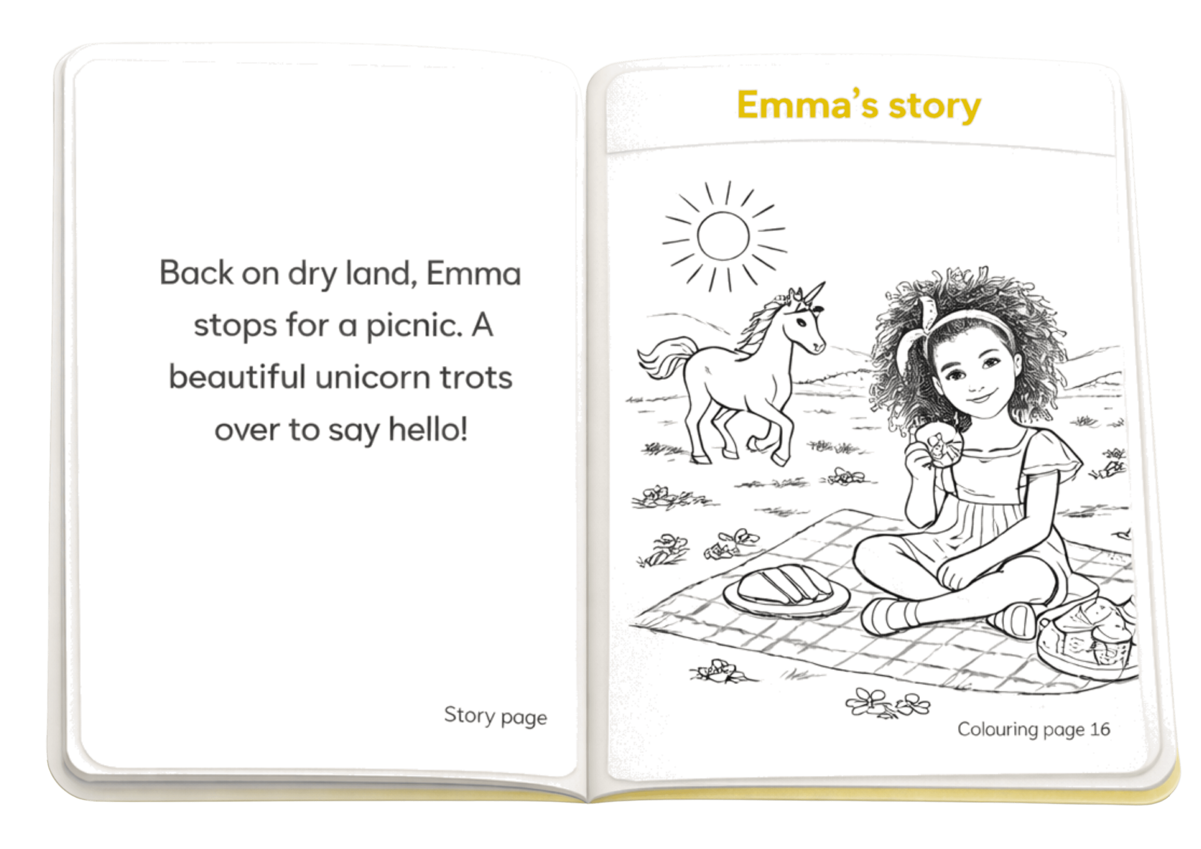Emma as a colouring page illustration
